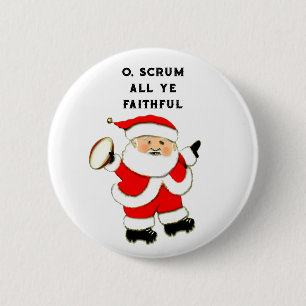 Badge Rond 5 Cm Collection de Noël Rugby