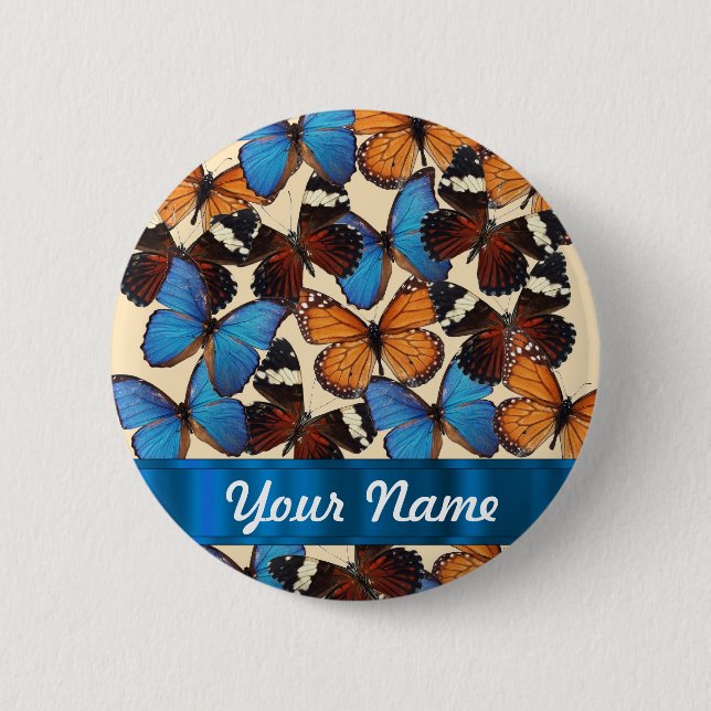 Badge Rond 5 Cm Collection de papillon (Devant)