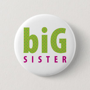 Badge Rond 5 Cm COLLECTION DE SOINS - grande soeur {lime}