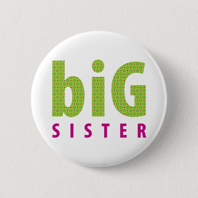 Badge Rond 5 Cm COLLECTION DE SOINS - grande soeur {lime} (Devant)