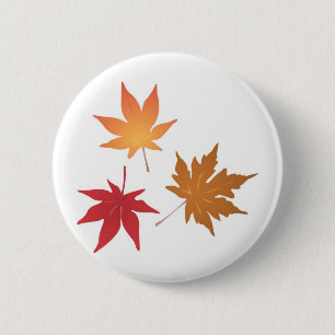 Badge Rond 5 Cm Collection Feuille d'automne
