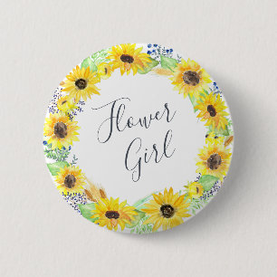 Badge Rond 5 Cm Collection Flowfields   demoiselle d'honneur
