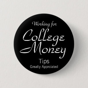 Badge Rond 5 Cm Collège, Argent, Travailler pour, Conseils, Grand