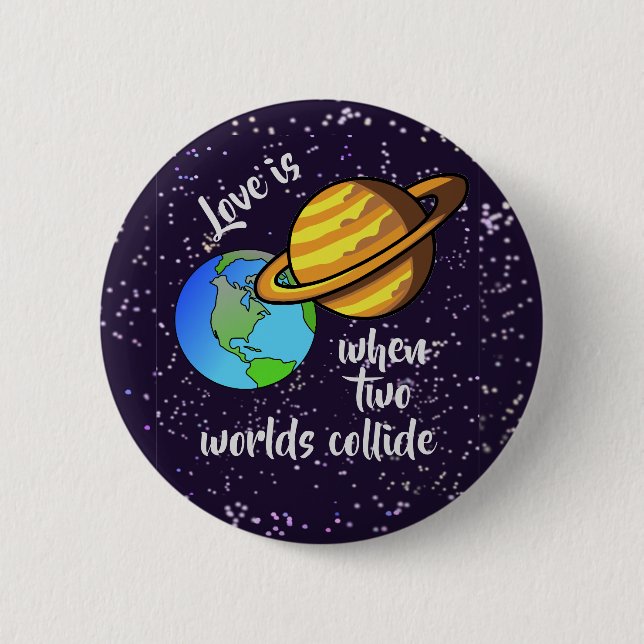 Badge Rond 5 Cm Collide de Deux Worlds (Devant)