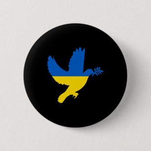 Badge Rond 5 Cm Colombe de la paix ukrainienne