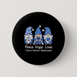 Badge Rond 5 Cm Colon Cancer Gnomes Support Avec Ruban Colorectal