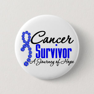 Badge Rond 5 Cm Colon Cancer Survivant Sensibilisation Voyage Ruba