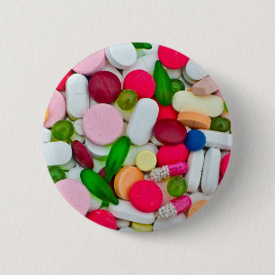 Badge Rond 5 Cm Colorant pilules produit personnalisé