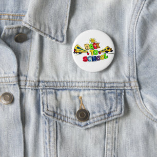 Badge Rond 5 Cm Coloré Retour à l'école dessin de dessin avec l'éc