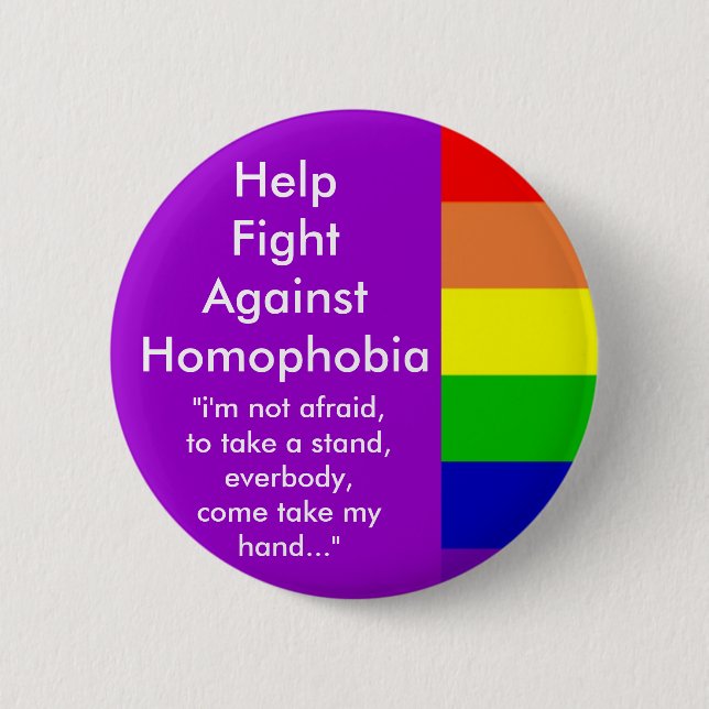 Badge Rond 5 Cm Combat d'aide contre la homophobie (Devant)