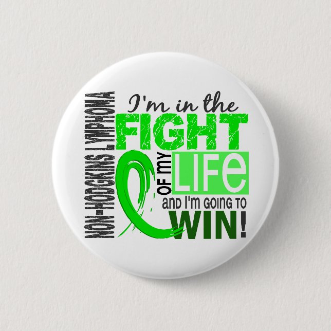 Badge Rond 5 Cm Combat de mon lymphome non Hodgkinien de la vie (Devant)