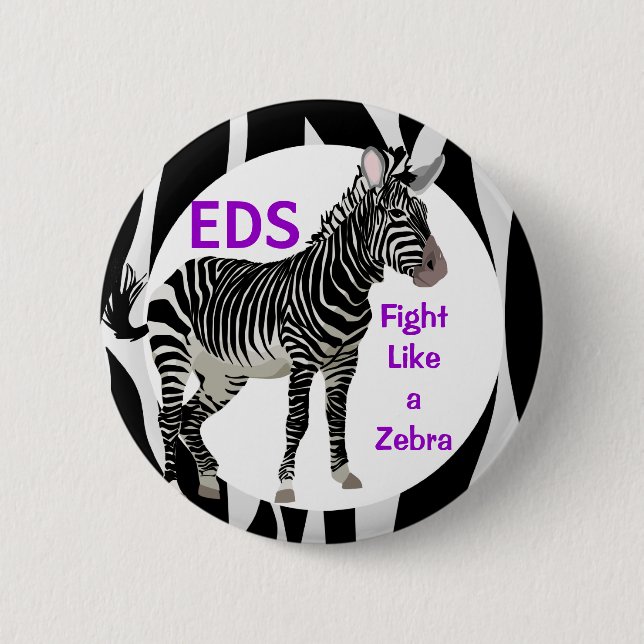 Badge Rond 5 Cm Combat d'Ehlers-Danlos comme une conscience d'EDS (Devant)