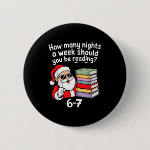 Badge Rond 5 Cm Combien de nuits de lecture Professeur 67 Noël Six