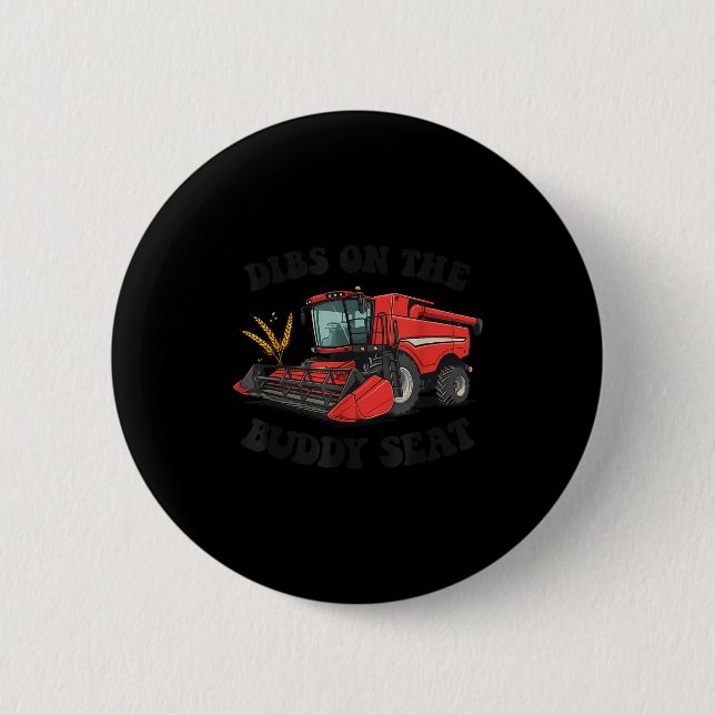 Badge Rond 5 Cm Combine Harvester Dibs On The Buddy Seat Kids Todd (Devant)
