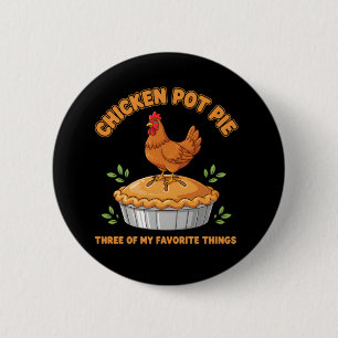 Badge Rond 5 Cm Comédie de la ferme poulet amoureux Pot Pie au pou