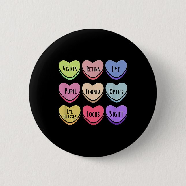 Badge Rond 5 Cm Comfy Creations Valentines Optician Vision Therapi (Devant)