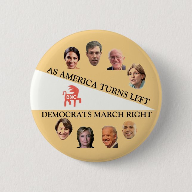 Badge Rond 5 Cm Comme l'Amérique tourne à gauche (Devant)