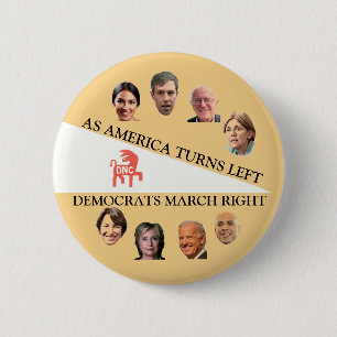Badge Rond 5 Cm Comme l'Amérique tourne à gauche