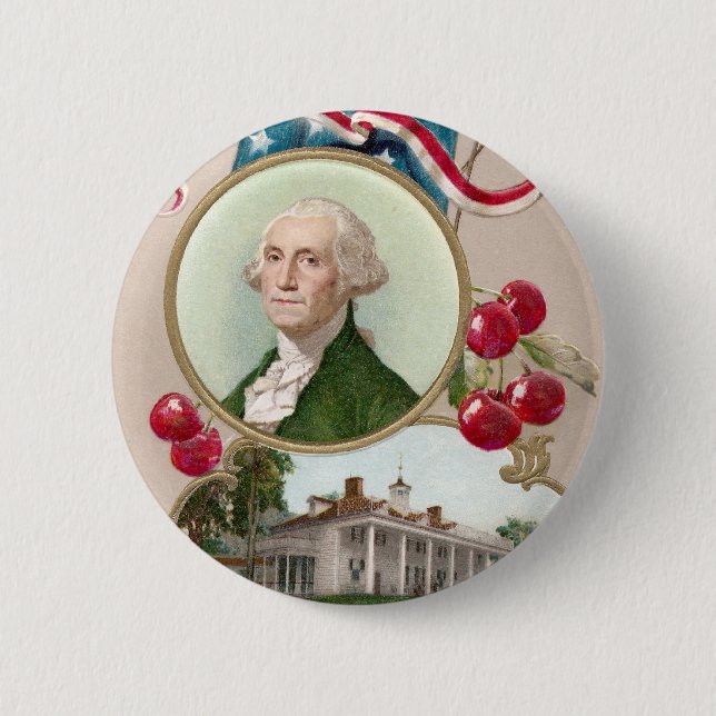Badge Rond 5 Cm Commémoration de George Washington (Devant)