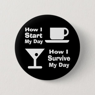 Badge Rond 5 Cm Comment je survis au bouton