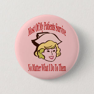 Badge Rond 5 Cm Commentaire comique d'infirmière