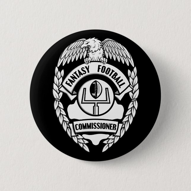 Badge Rond 5 Cm Commissaire du football d'imaginaire (Devant)