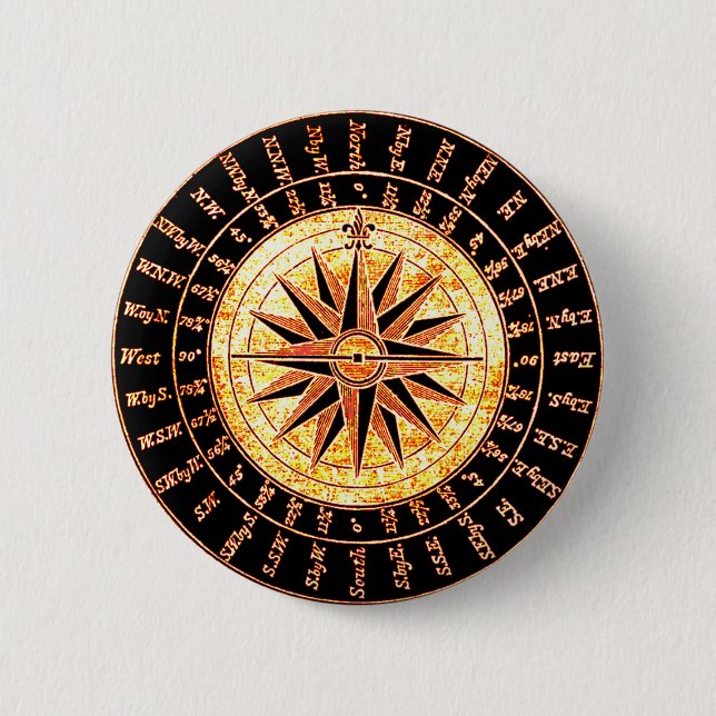 Badge Rond 5 Cm Compas d'or modifié (Devant)