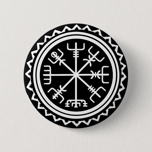 Badge Rond 5 Cm Compas végétarien viking (Devant)