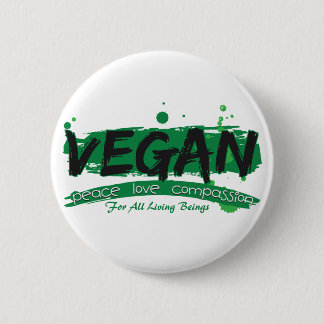 Badge Rond 5 Cm Compassion végétalienne d'amour de paix