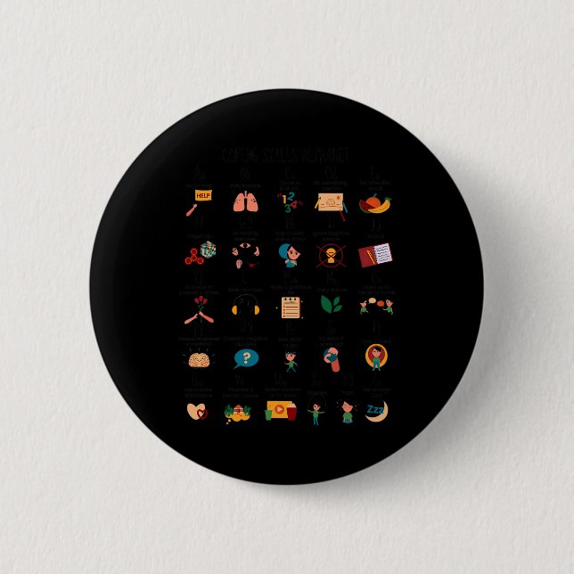Badge Rond 5 Cm Compétences d'adaptation Alphabet Conseiller scola (Devant)