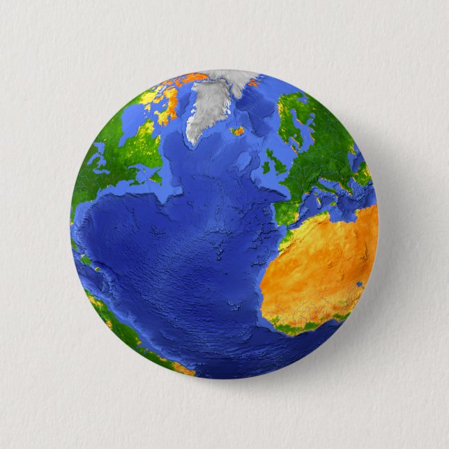 Badge Rond 5 Cm Complétez La Terre Avec Des Données Topographiques (Devant)