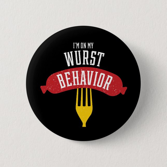 Badge Rond 5 Cm Comportement de Wurst Oktoberfest Foodie (Devant)
