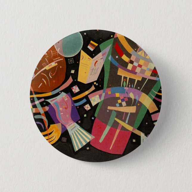 Badge Rond 5 Cm Composition Kandinsky 10 Peinture Abstraite (Devant)