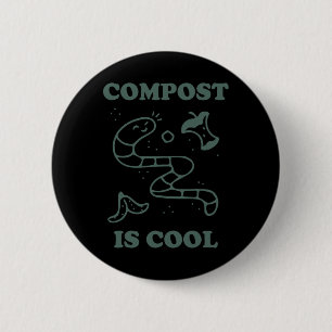 Badge Rond 5 Cm Compostage Agricole Biologique - Compost Est Cool