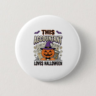 Badge Rond 5 Cm Comptable d'Halloween Drôle Saison fiscale effraya