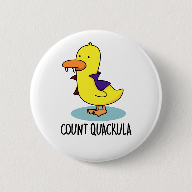 Badge Rond 5 Cm Compter Quackula Drôle Canard Pun (Devant)