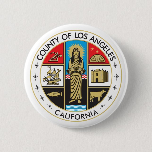 Badge Rond 5 Cm Comté de Los Angeles (Devant)