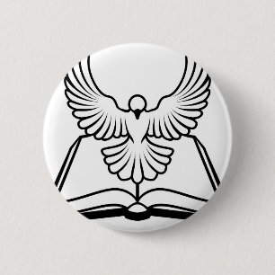 Badge Rond 5 Cm Concept chrétien de colombe de bible