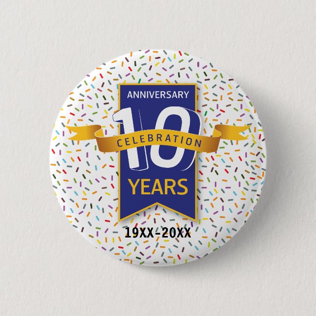 Badge Rond 5 Cm Conception 10e ANNIVERSAIRE (Devant)