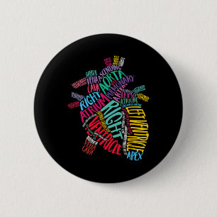 Badge Rond 5 Cm Conception Anatomique Cardiaque Cardiovasculaire I