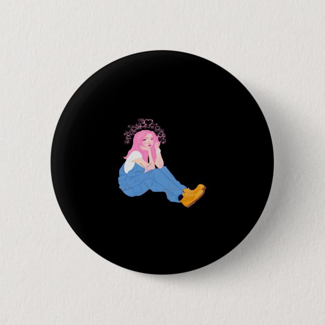 Badge Rond 5 Cm Conception artistique graphique Oh Deer  (Devant)
