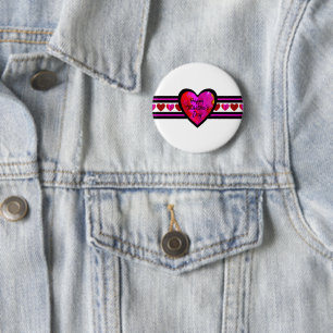 Badge Rond 5 Cm Conception avec lien Heureuse Sainte-Valentin text