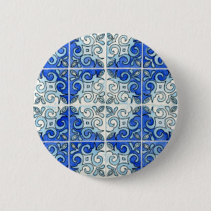 Badge Rond 5 Cm Conception bleue 2 de tuile - remous