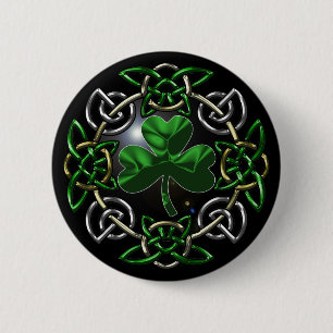 Badge Rond 5 Cm Conception celtique de noeud du jour de St Patrick