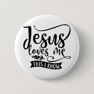 Badge Rond 5 Cm Conception chrétienne Jésus m'aime