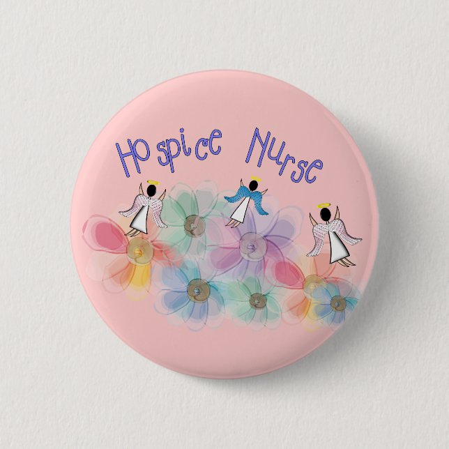 Badge Rond 5 Cm Conception d'anges de l'infirmière WHISPY (Devant)
