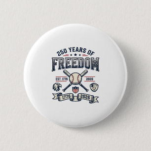 Badge Rond 5 Cm Conception de baseball patriotique 250 ans de libe