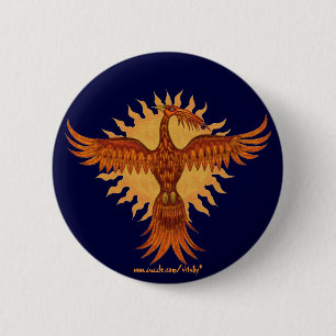 Badge Rond 5 Cm Conception de bouton de cool d'oiseau du feu de