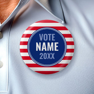 Badge Rond 5 Cm Conception de campagne moderne - Bleu rouge des ba
