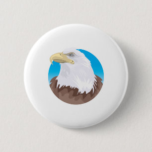 Badge Rond 5 Cm conception de cercle d'aigle chauve